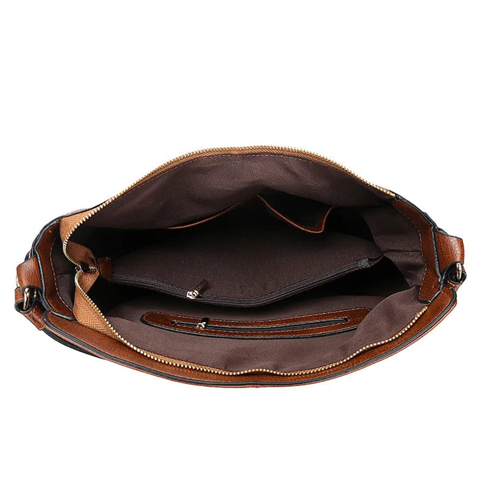 Luxury Faux Leather Hobo Handbag – Large Designer Women’s Tote Shoulder & Crossbody Bag SF