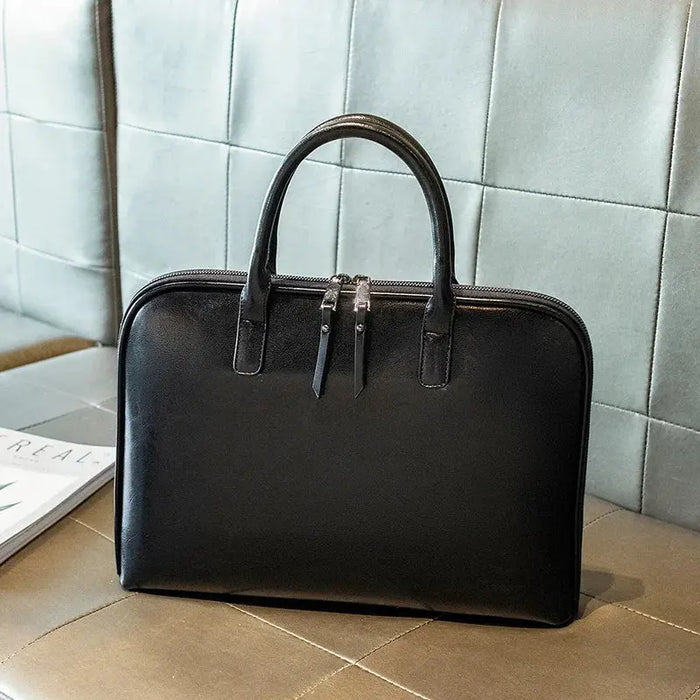 Leather Laptop Briefcase – Stylish Multi-Use Work Bag for Women SF
