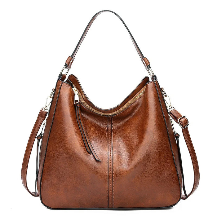 Luxury Faux Leather Hobo Handbag – Large Designer Women’s Tote Shoulder & Crossbody Bag SF