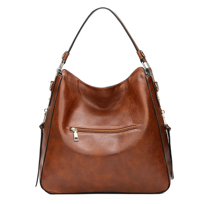 Luxury Faux Leather Hobo Handbag – Large Designer Women’s Tote Shoulder & Crossbody Bag SF