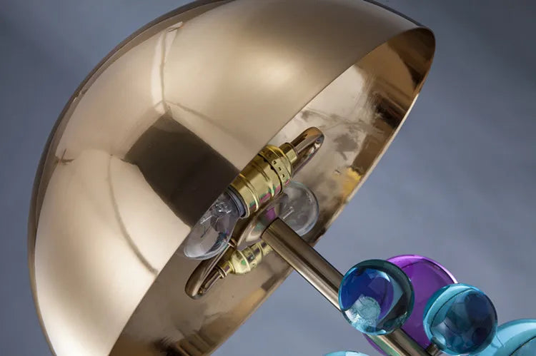 Art Deco Mushroom Lamp – Colourful Glass Globe Design for Table & Floor Lighting - Samanta Factory