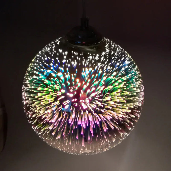 3D Mirror Glass Pendant Light – Modern Colourful E27 Hanging Lamp for Kitchen & Dining Room SF