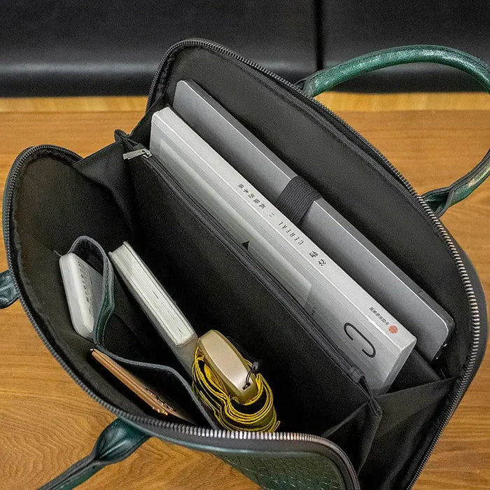 Leather Laptop Briefcase – Stylish Multi-Use Work Bag for Women SF