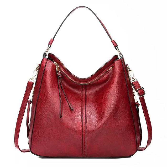 Luxury Faux Leather Hobo Handbag – Large Designer Women’s Tote Shoulder & Crossbody Bag SF