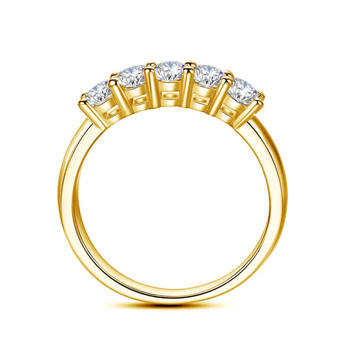 18K Gold Moissanite Wedding Ring – D-Color VVS1 Certified Stone SF