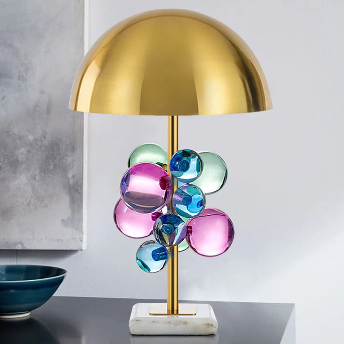 Art Deco Mushroom Lamp – Colourful Glass Globe Design for Table & Floor Lighting - Samanta Factory