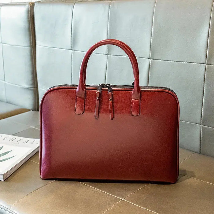 Leather Laptop Briefcase – Stylish Multi-Use Work Bag for Women SF