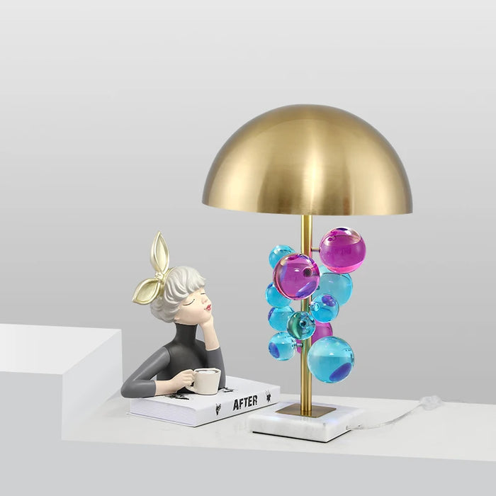 Art Deco Mushroom Lamp – Colourful Glass Globe Design for Table & Floor Lighting - Samanta Factory