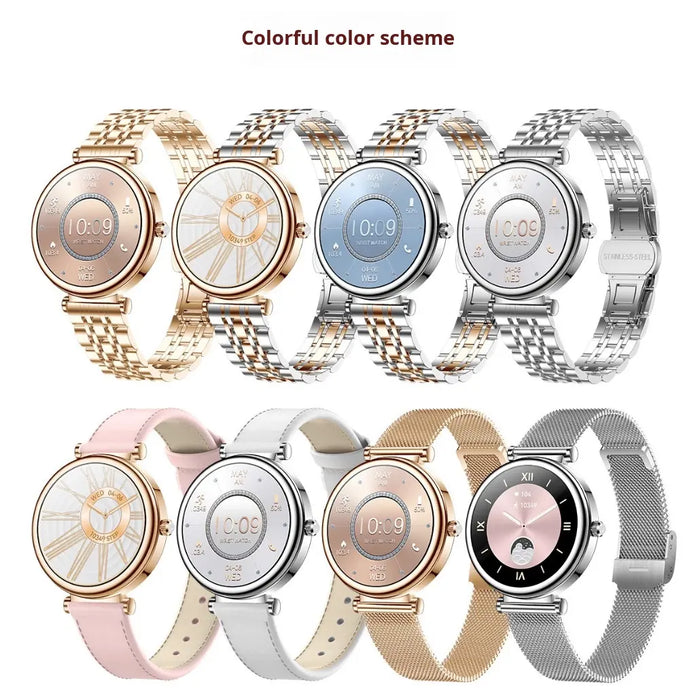 Women’s Smart Sports Watch – Wireless Charging & Call Reminder with Stainless Steel Band - Samanta Factory