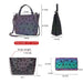 Shimmering PU Fold-Over Shoulder Bag – Futuristic Geometric Design for Women - Samanta Factory