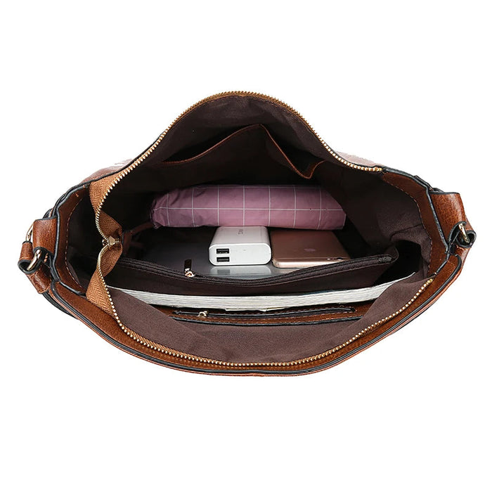 Luxury Faux Leather Hobo Handbag – Large Designer Women’s Tote Shoulder & Crossbody Bag SF