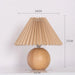 Korean Table Lamp – Vintage Pleated Fabric Shade with Ceramic Base - Samanta Factory