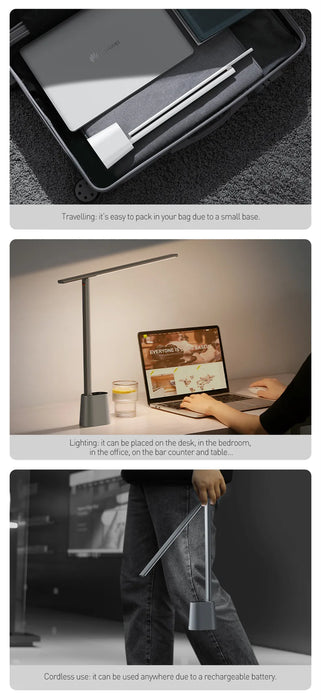 Rechargeable Folding Desk Lamp – Smart Full-Spectrum LED with Auto Dimming - Samanta Factory