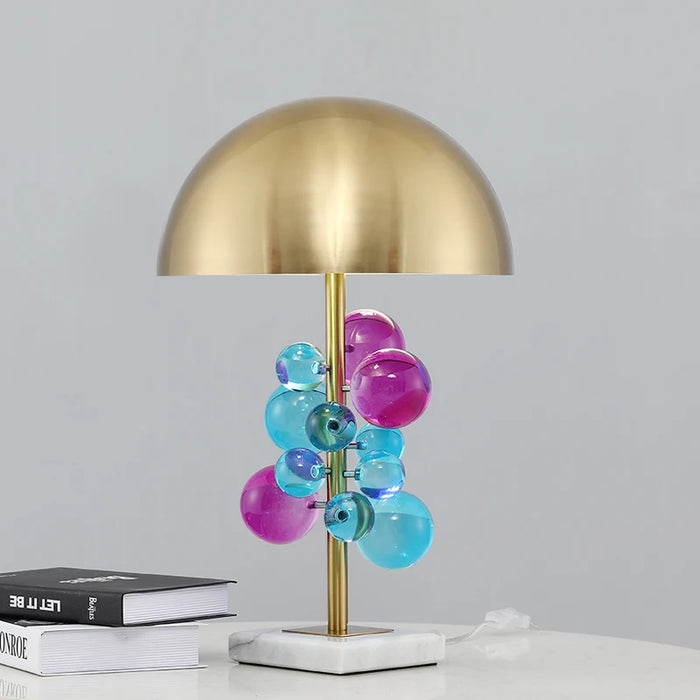 Art Deco Mushroom Lamp – Colourful Glass Globe Design for Table & Floor Lighting - Samanta Factory