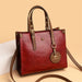 Women’s Leather Handbag – Vintage Casual Tote with Zipper & Hasp Closure - Samanta Factory