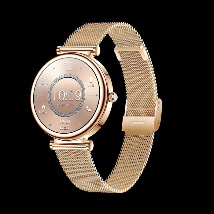 Women’s Smart Sports Watch – Wireless Charging & Call Reminder with Stainless Steel Band - Samanta Factory