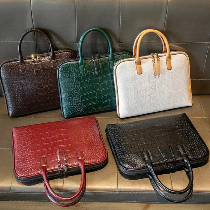 Leather Laptop Briefcase – Stylish Multi-Use Work Bag for Women SF
