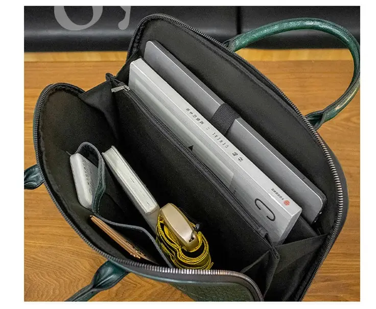Leather Laptop Briefcase – Stylish Multi-Use Work Bag for Women SF