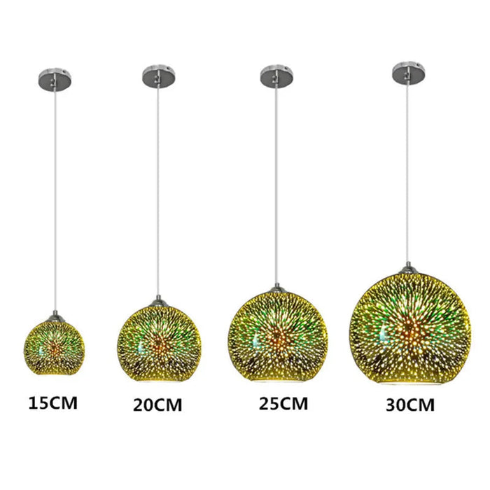 3D Mirror Glass Pendant Light – Modern Colourful E27 Hanging Lamp for Kitchen & Dining Room SF