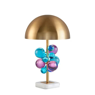 Art Deco Mushroom Lamp – Colourful Glass Globe Design for Table & Floor Lighting - Samanta Factory