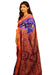 Handwoven Khandua silk saree from Odisha with Ikat tie-dye patterns featuring lotuses, animals, and geometric motifs, saree only