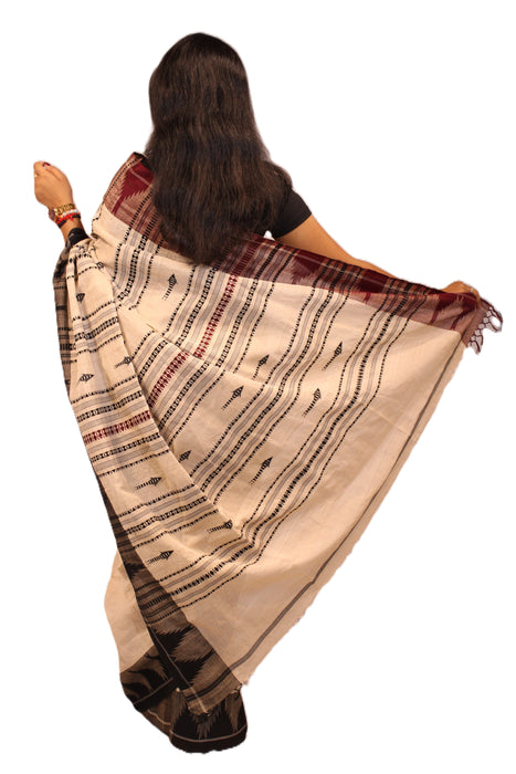 Kotpad Saree – Handwoven Tribal Weave in Natural Aul Dye - Samanta Factory