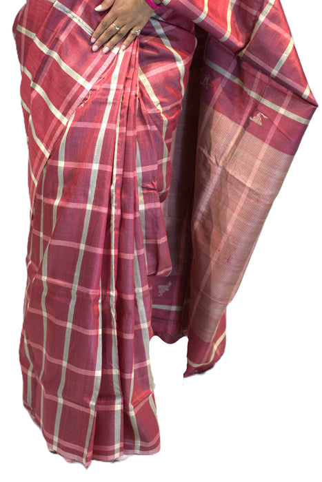 Tussar Silk Saree – Handwoven Wild Silk with Golden Sheen & Traditional Motifs - Samanta Factory