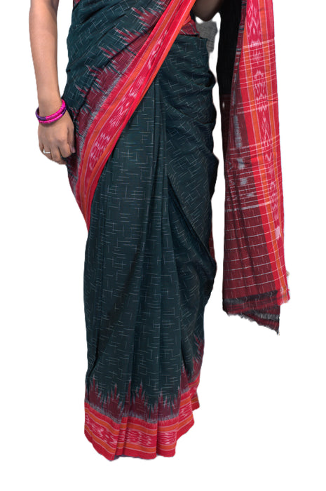 Khandua Cotton Saree – Traditional Odisha Handloom with Ikat Motifs - Samanta Factory