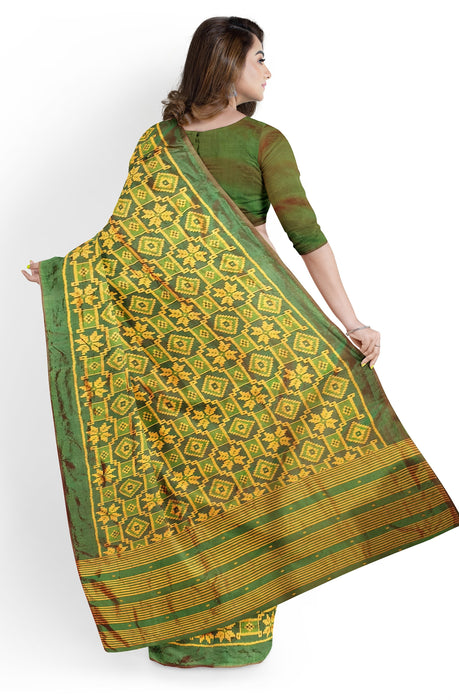 Khandua Silk Saree – Handwoven Ikat with Nature-Inspired Motifs - Samanta Factory