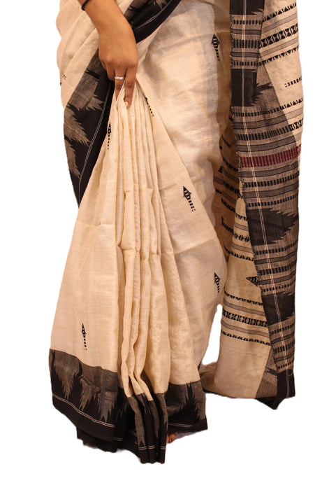 Kotpad Saree – Handwoven Tribal Weave in Natural Aul Dye - Samanta Factory