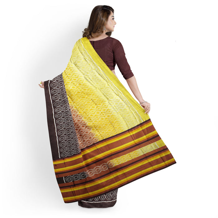 Khandua Silk Saree – Handwoven Bandha Ikat with Nature-Inspired Motifs - Samanta Factory