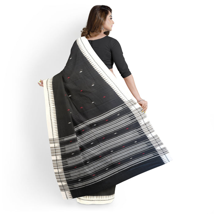 Kotpad Saree – Handwoven Organic Cotton & Tussar Silk with Tribal Motifs - Samanta Factory