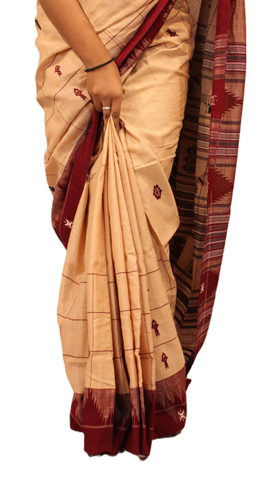 Kotpad Saree – Handwoven Tribal Design in Natural Aul Dye - Samanta Factory