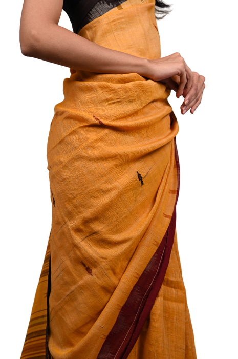 Kotpad Saree – Handloom Tribal Weave with Natural Aul Tree Dye - Samanta Factory
