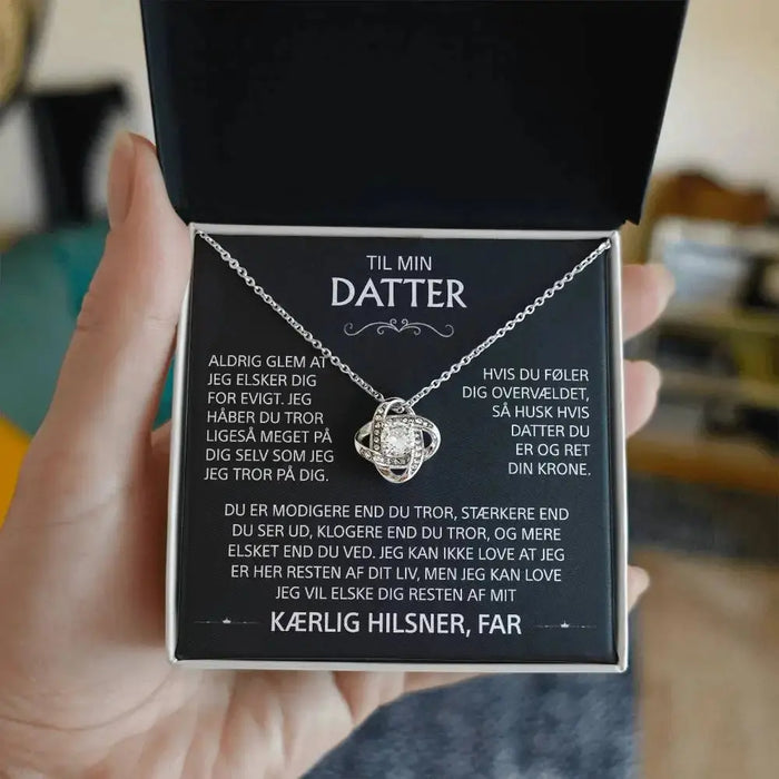 Heart Knot Pendant Necklace – Sparkling Zircon Gift for Daughters SF