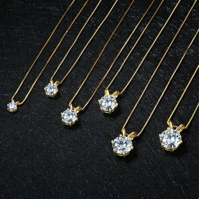 Moissanite Pendant Necklace – D-Color Round Solitaire SF