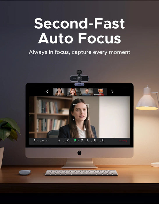 4K Webcam – 8MP Auto Focus with USB Plug & Play SF