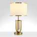 European-Style Bedside Table Lamp – Fabric Shade with Crystal Accent - Samanta Factory