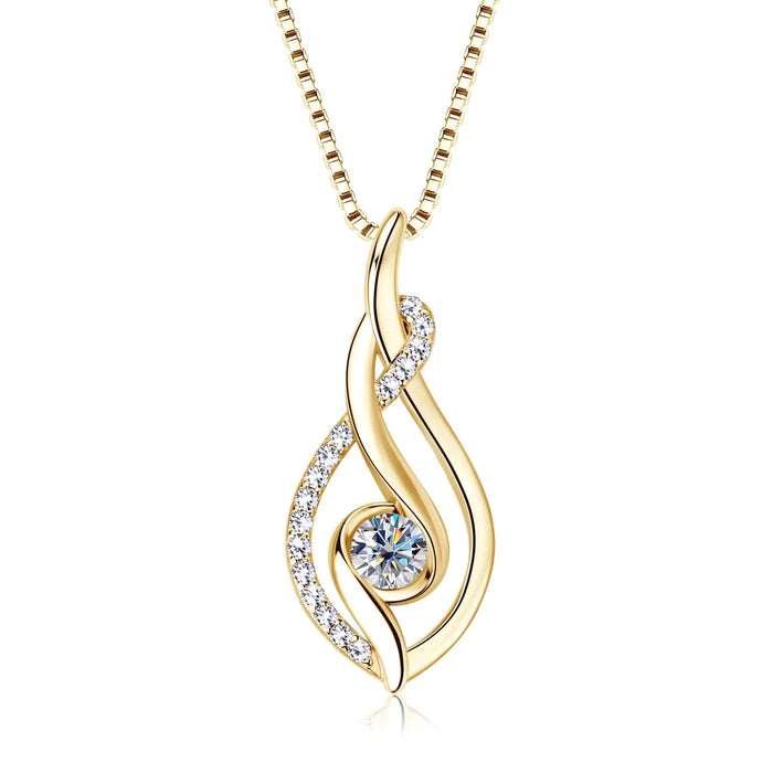 Moissanite Pendant Necklace – D Color VVS1 Twisted Design SF