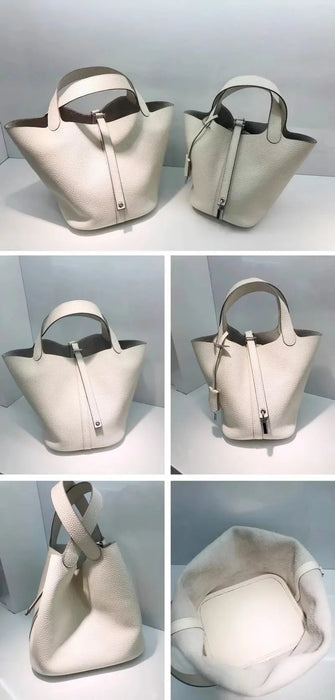 Cowhide Leather Bucket Bag – Soft Fashion for Four Seasons SF