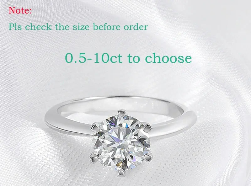 Moissanite Engagement Ring – VVS1 Round Brilliant 925 Silver SF