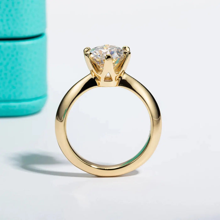 Moissanite Engagement Ring – D Color Lab-Certified 925 Sterling Silver SF
