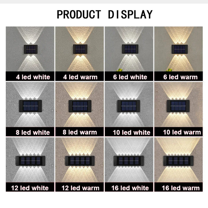 Solar Wall Light – Up & Down Waterproof LED for Modern Outdoor Decor - Samanta Factory
