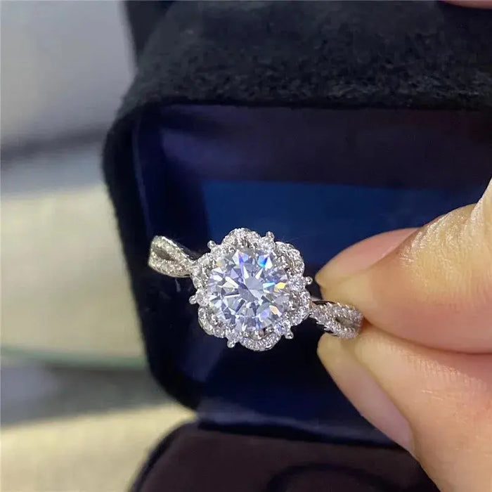 Moissanite Bridal Ring Set – VVS1 D-Color 925 Sterling Silver SF