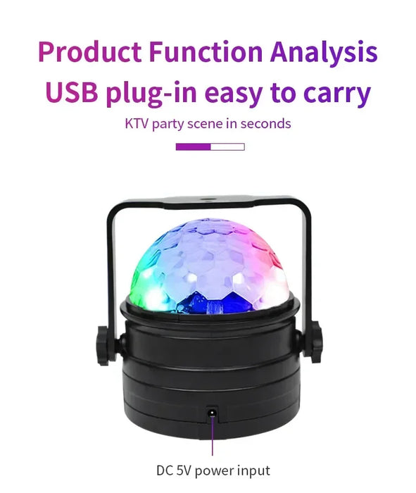Portable RGB Stage Light with 7 Modes, Remote Control & Music-Sync Effects - Samanta Factory