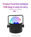 Portable RGB Stage Light with 7 Modes, Remote Control & Music-Sync Effects - Samanta Factory