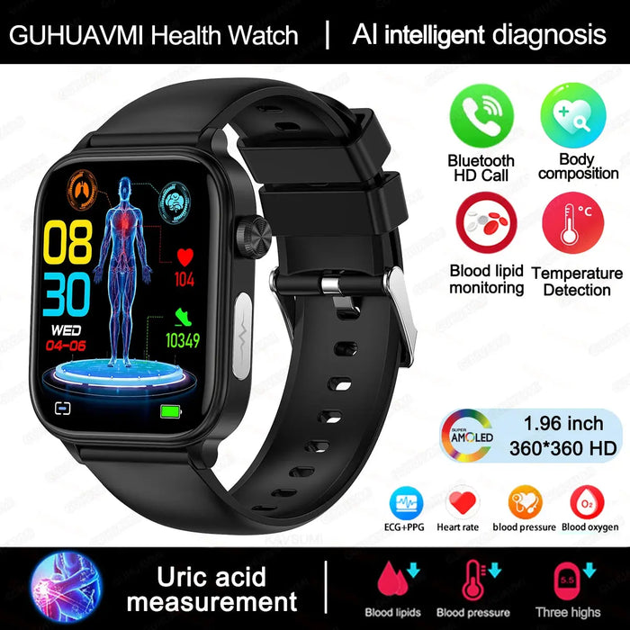 ECG Health Smartwatch – AMOLED Display & AI Voice Calling SF