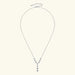 925 Sterling Silver Moissanite Y-Shaped Pendant Necklace SF