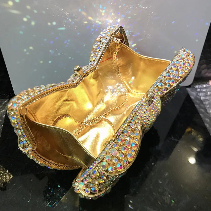 Metallic Minaudiere – Hard Party Clutch for Women SF