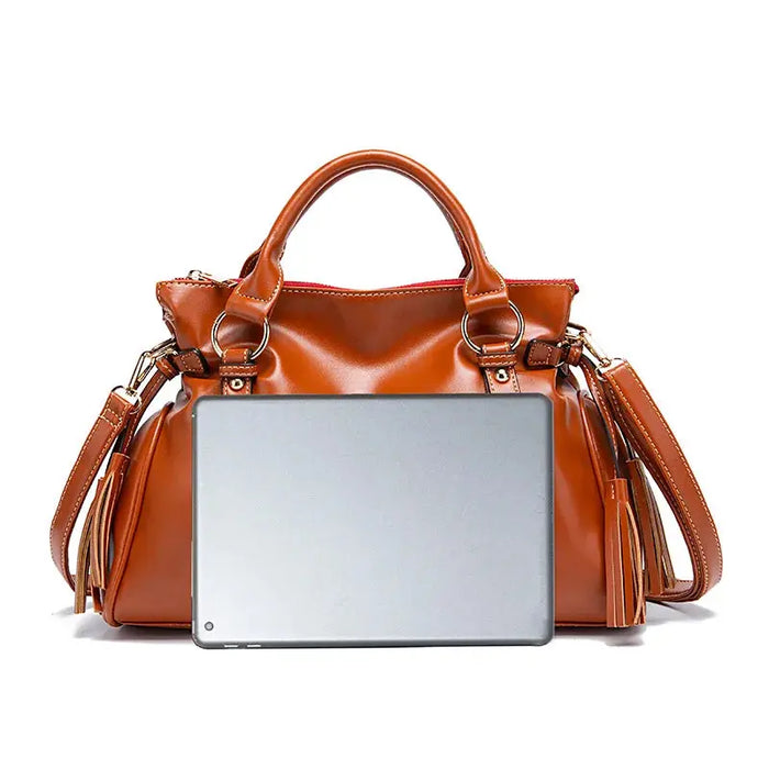 PU Leather Bucket Bag – Soft Casual Design with Zipper Closure SF